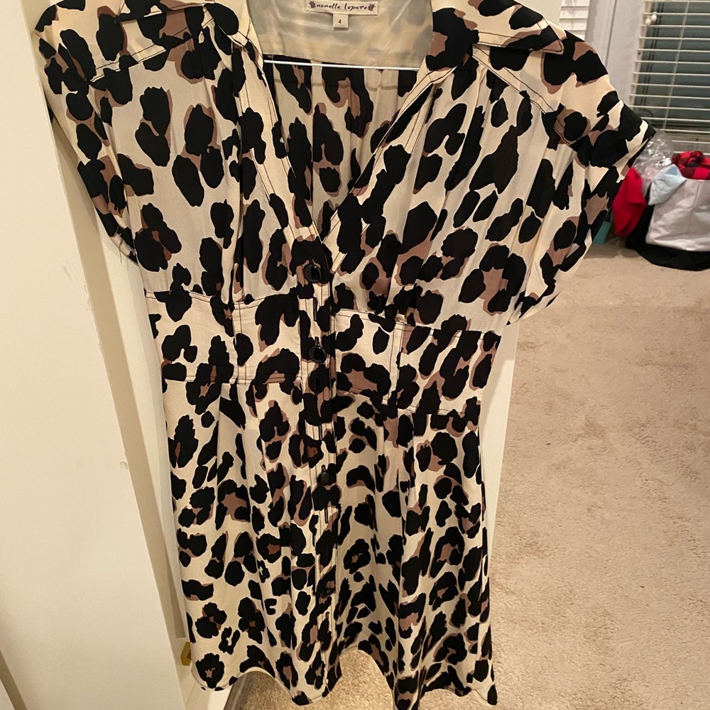 Leopard Print Shirtdress Nanette Lepore